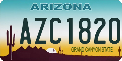 AZ license plate AZC1820