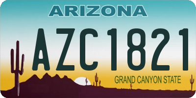 AZ license plate AZC1821