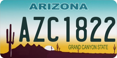 AZ license plate AZC1822