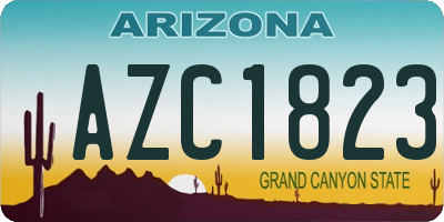 AZ license plate AZC1823