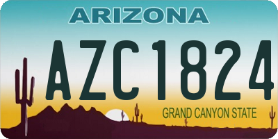 AZ license plate AZC1824