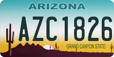 AZ license plate AZC1826