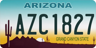 AZ license plate AZC1827