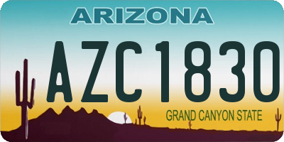 AZ license plate AZC1830