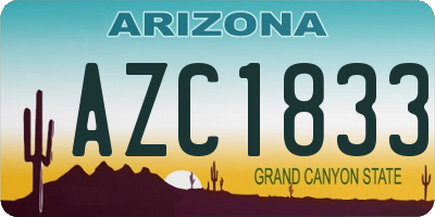 AZ license plate AZC1833