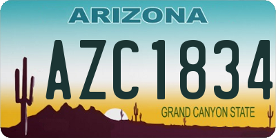 AZ license plate AZC1834
