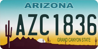 AZ license plate AZC1836