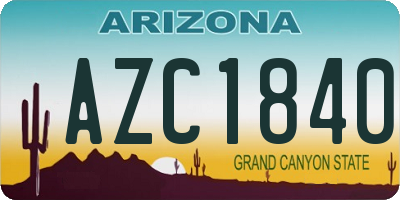 AZ license plate AZC1840