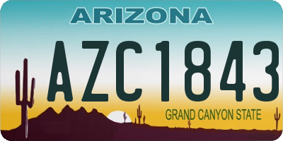 AZ license plate AZC1843