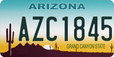 AZ license plate AZC1845