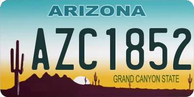 AZ license plate AZC1852