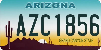 AZ license plate AZC1856