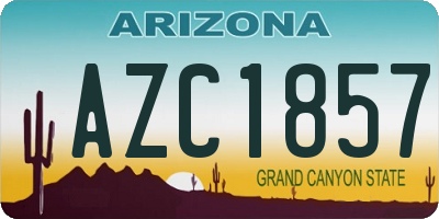 AZ license plate AZC1857