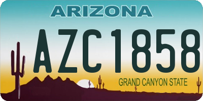 AZ license plate AZC1858