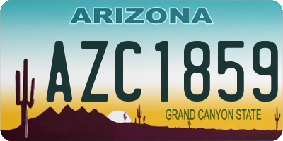 AZ license plate AZC1859