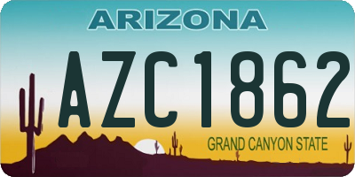 AZ license plate AZC1862