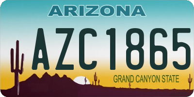 AZ license plate AZC1865