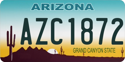 AZ license plate AZC1872
