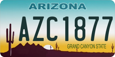 AZ license plate AZC1877