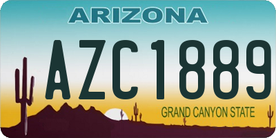 AZ license plate AZC1889