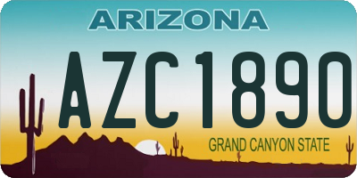 AZ license plate AZC1890