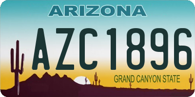 AZ license plate AZC1896