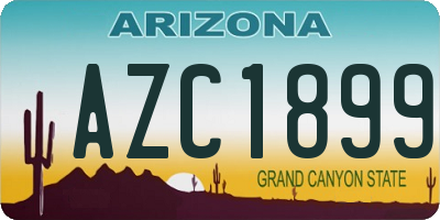 AZ license plate AZC1899