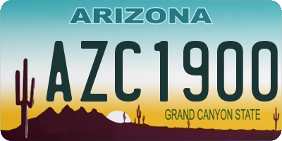 AZ license plate AZC1900