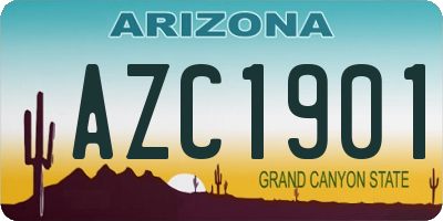 AZ license plate AZC1901