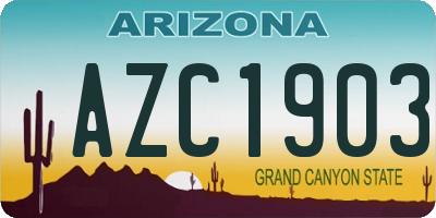 AZ license plate AZC1903