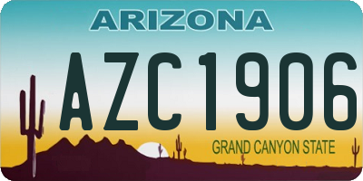 AZ license plate AZC1906
