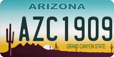 AZ license plate AZC1909