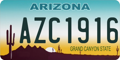 AZ license plate AZC1916