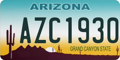 AZ license plate AZC1930