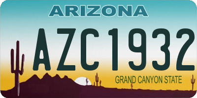 AZ license plate AZC1932