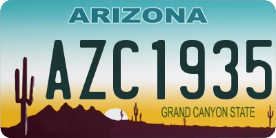 AZ license plate AZC1935