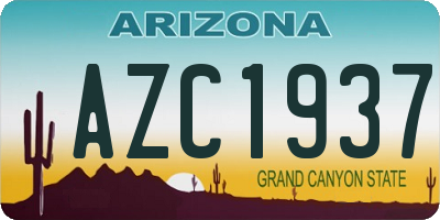 AZ license plate AZC1937