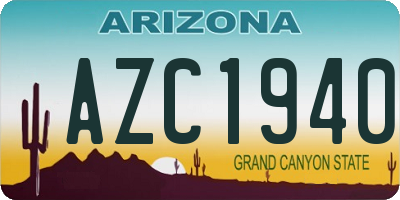 AZ license plate AZC1940