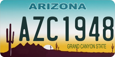AZ license plate AZC1948