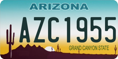 AZ license plate AZC1955