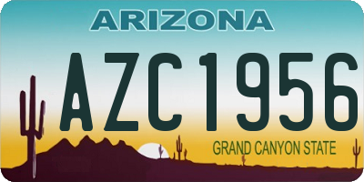 AZ license plate AZC1956