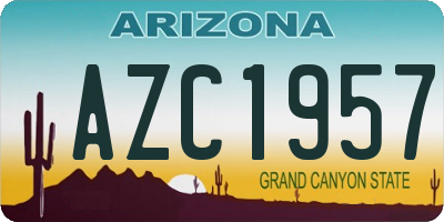 AZ license plate AZC1957