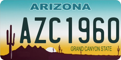 AZ license plate AZC1960
