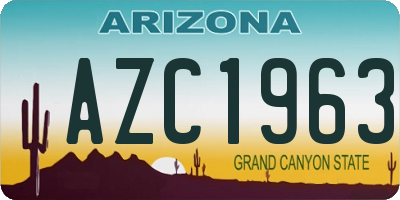 AZ license plate AZC1963