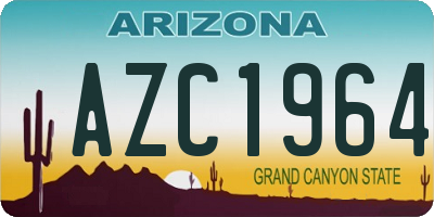 AZ license plate AZC1964