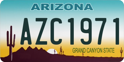 AZ license plate AZC1971