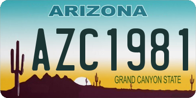 AZ license plate AZC1981
