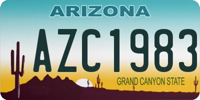AZ license plate AZC1983