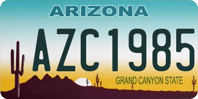 AZ license plate AZC1985