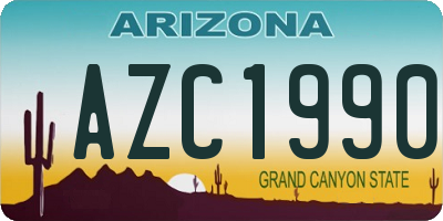 AZ license plate AZC1990